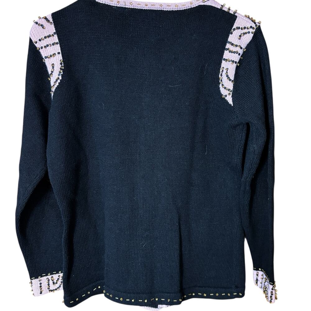 Storybook Knits Vintage Beaded Art Cardigan Jacket XS Cottagecore Boho Artwear - Picture 8 of 15